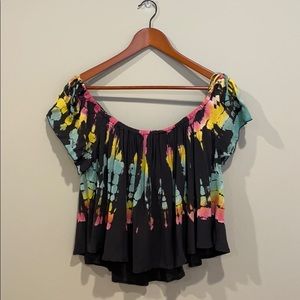 Surf Gypsy | Tie Dye Off the Shoulder Crop Top
